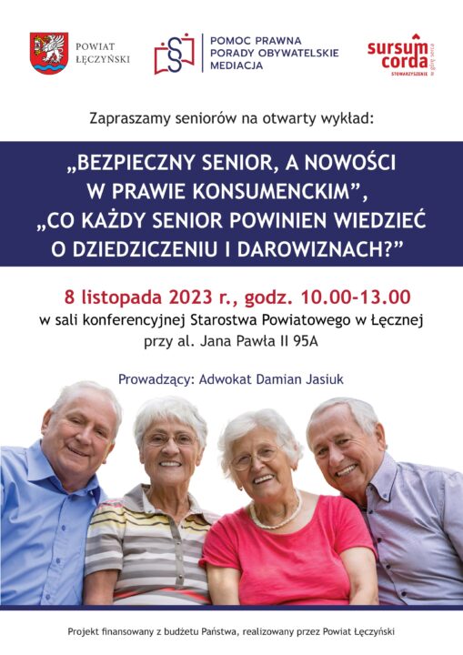 Miniaturka artykułu Zaproszenie dla seniorów na bezpłatny wykład