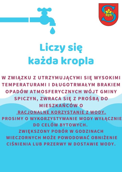 Miniaturka artykułu PROŚBA O RACJONALNE KORZYSTANIE Z WODY