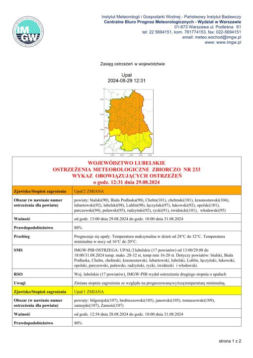 Miniaturka artykułu Ostrzeżenie meteorologiczne